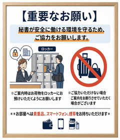 お荷物お預け入れのお願い